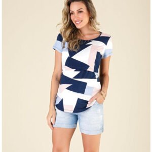Blusa Amamentação com Cropped Estampado