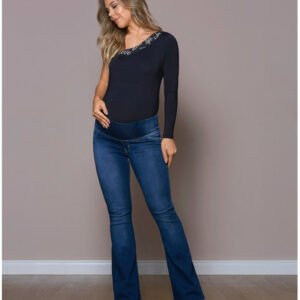 Calça Flare Jeans Moletom