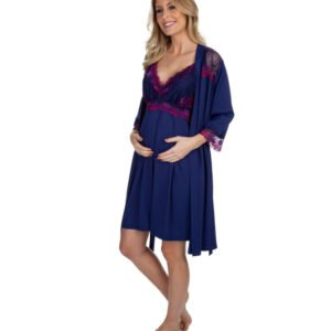Camisola com Robe Renda Pink