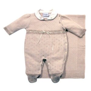 Saída Maternidade Macacão Tricot com Passa Fita