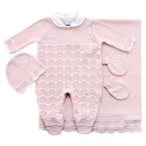 Kit Maternidade Tricot Com Gorro e Luvas