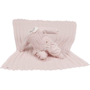Kit Maternidade Tricot Manta e Macacão Alice