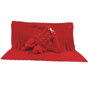 Kit Maternidade Tricot Manta e Macacão Joana Vermelho