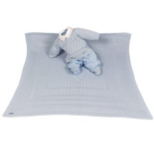 Kit Maternidade Tricot Manta e Macacão Joquim Azul