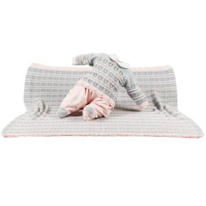 Kit Maternidade Tricot Manta e Macacão Maria Azul