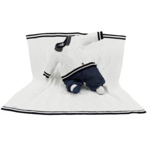 Kit Maternidade Tricot Manta e Macacão Miguel Cru