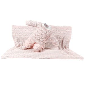 Kit Maternidade Tricot Manta e Macacão Sarah Rosa