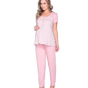 Pijama Bata Listra Rosé