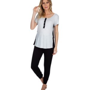 Pijama Capri Mescla e Preto