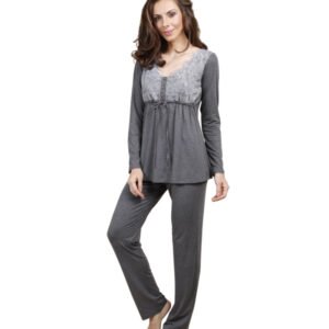 Pijama Mescla com Renda