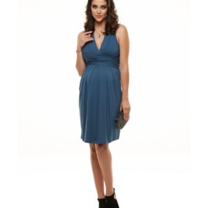 Vestido Amamentação Transpassado Azul