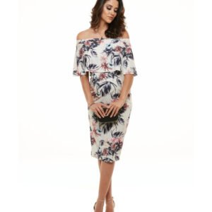 Vestido Bodycon Ombro a Ombro Palm Beach