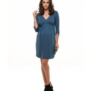 Vestido Curto Pregas Manga 7/8