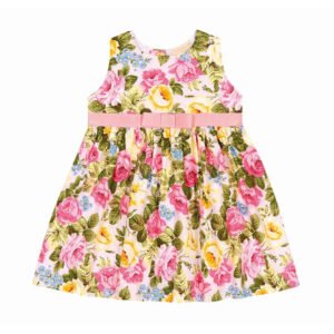 Vestido Floral Laço Rosa