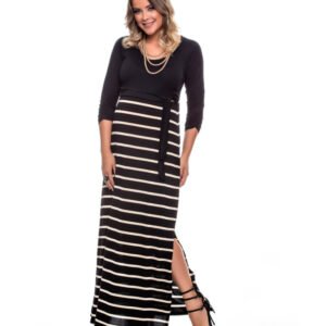 Vestido Listrado com Amarração