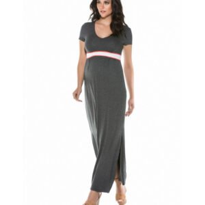 Vestido Longo com Vivo Contraste