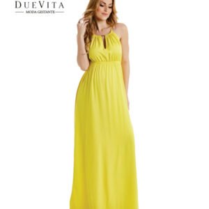 Vestido Longo Decote V com Canutilho