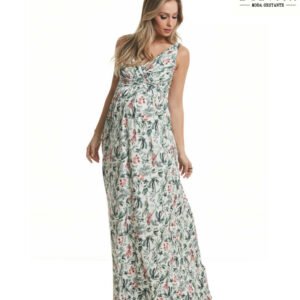 Vestido Longo Drap Foliages