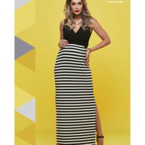 Vestido Longo Listras Amamentação