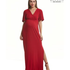 Vestido Longo Manga Evasê Detalhe Costas
