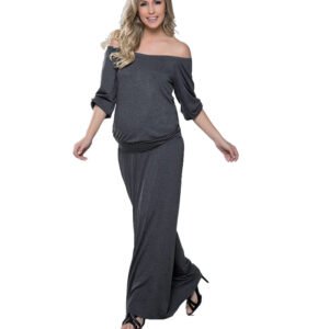 Vestido Longo Amamentação Manga 3/4