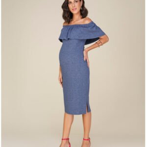 Vestido Midi Justo Decote Ciganinha Amamentação