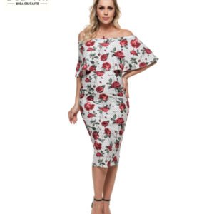Vestido Ombro a Ombro Rose Dots